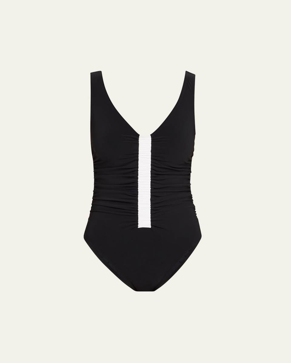 Kia V-Neck One-Piece Swimsuit